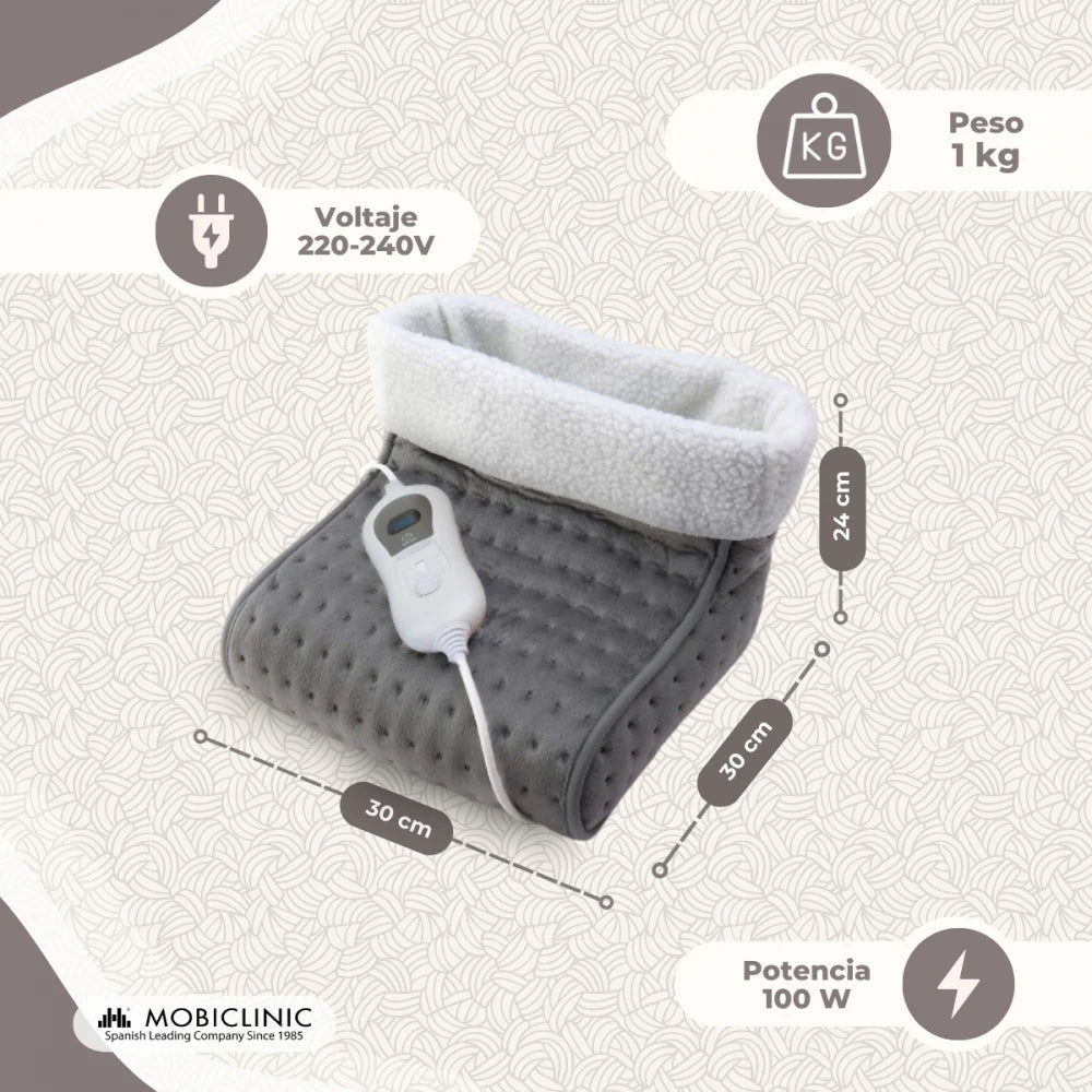 Calientapiés eléctrico 30x30x24 cm  Gris