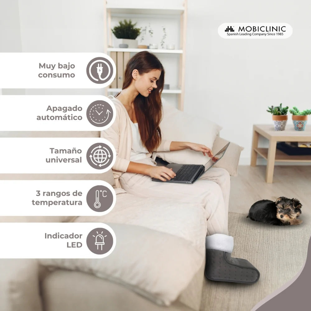 Calientapiés eléctrico 30x30x24 cm  Gris