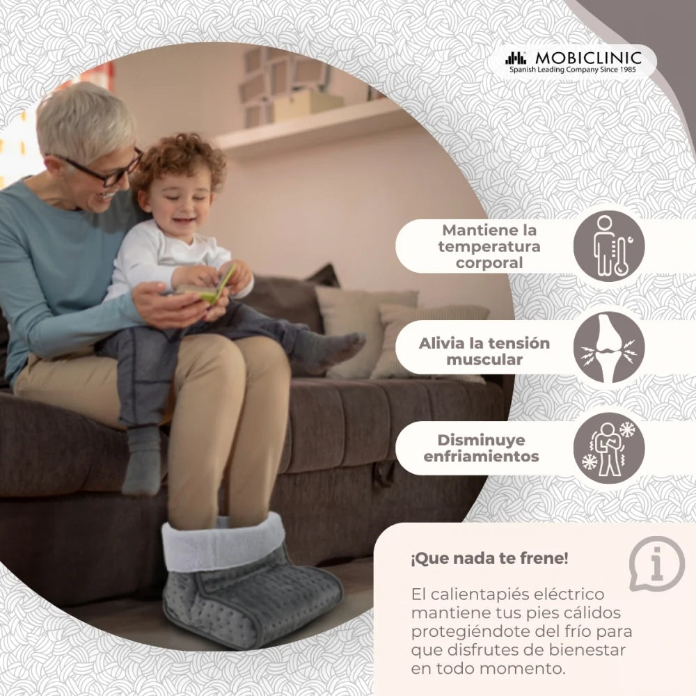 Calientapiés eléctrico 30x30x24 cm  Gris