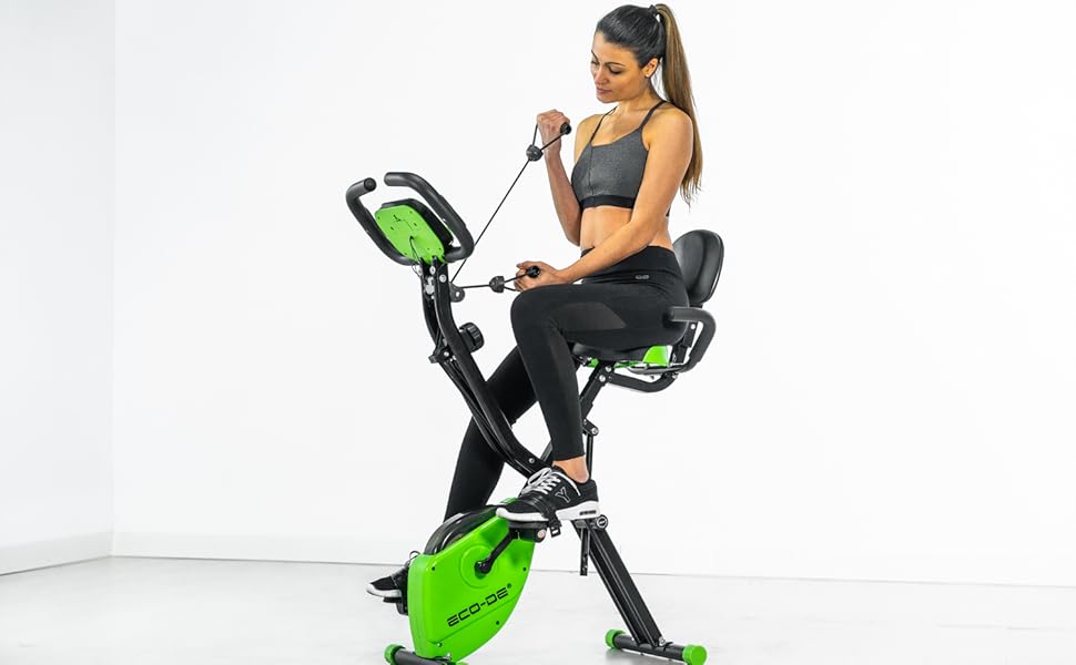 Bicicleta Estática Plegable X Top Magnet Bike con LCD, Multiejercicios para Brazos y Piernas