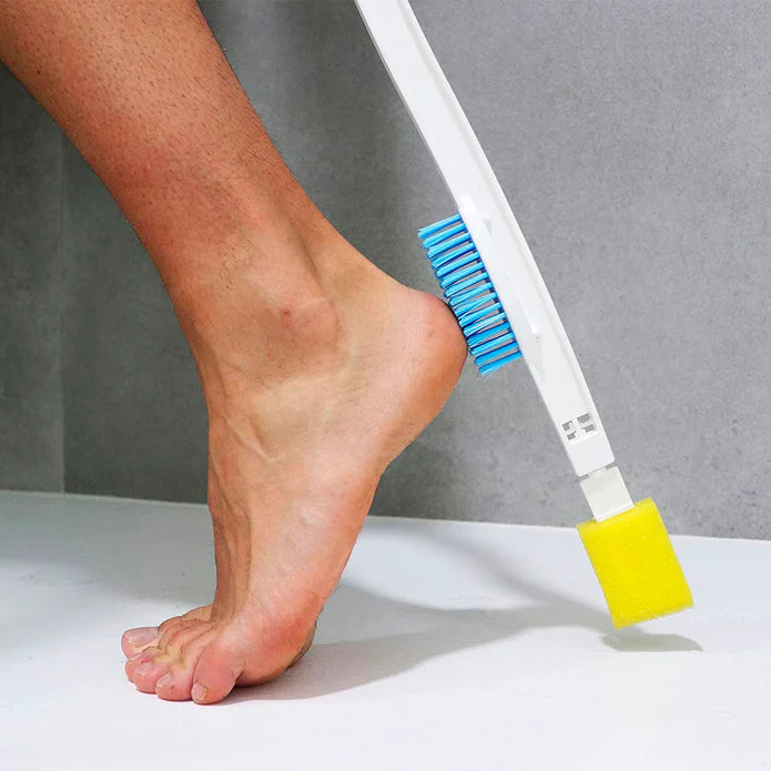 Cepillo Pies Ducha, Ayuda Aseo Dedos Mango Largo
