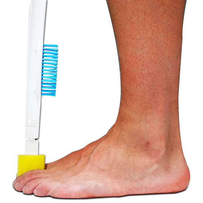 Cepillo Pies Ducha, Ayuda Aseo Dedos Mango Largo
