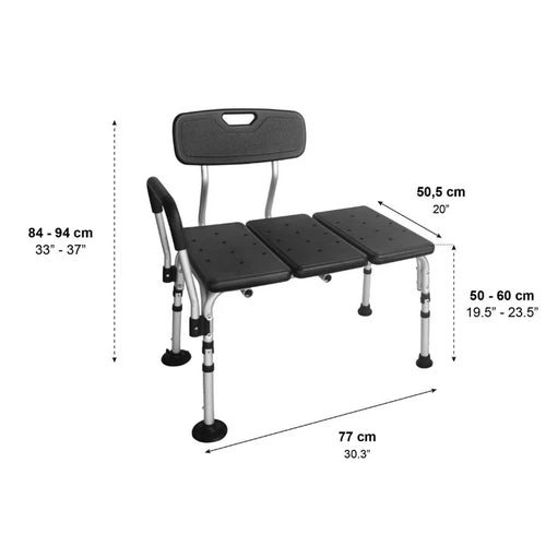 Asiento para Bañera Adulto con Asa, Banco Transferencia Negro