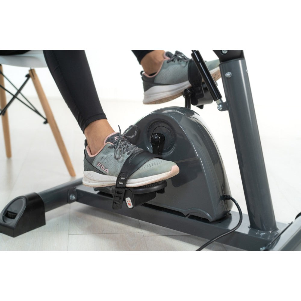 Bicicleta estática DUAL TRAINING para piernas y Brazos. Monitor LCD con Registro Actividad. Pantalla LCD. Regulable por pistón