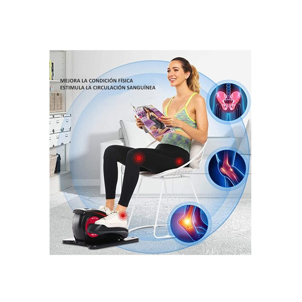 Mini Bike eliptica Desk Motion eléctrica, Pantalla LED, pedaleo con Asistencia, 20 Niveles, 5 Funciones, Mando Distancia