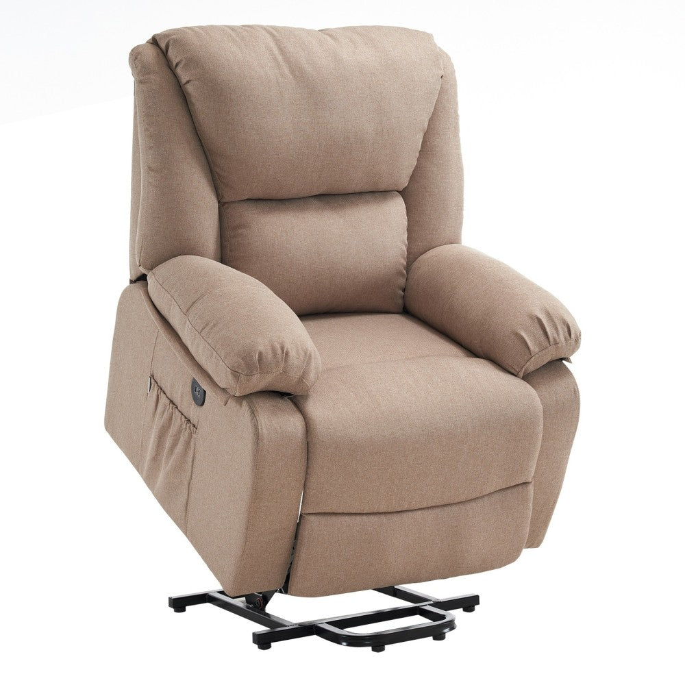 Sillón de Masaje Elevador STELVIO, Textiline Oeko Tex, Programas Auto, Vibro Ondulación, A++, Beige