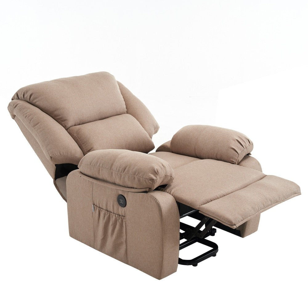 Sillón de Masaje Elevador STELVIO, Textiline Oeko Tex, Programas Auto, Vibro Ondulación, A++, Beige