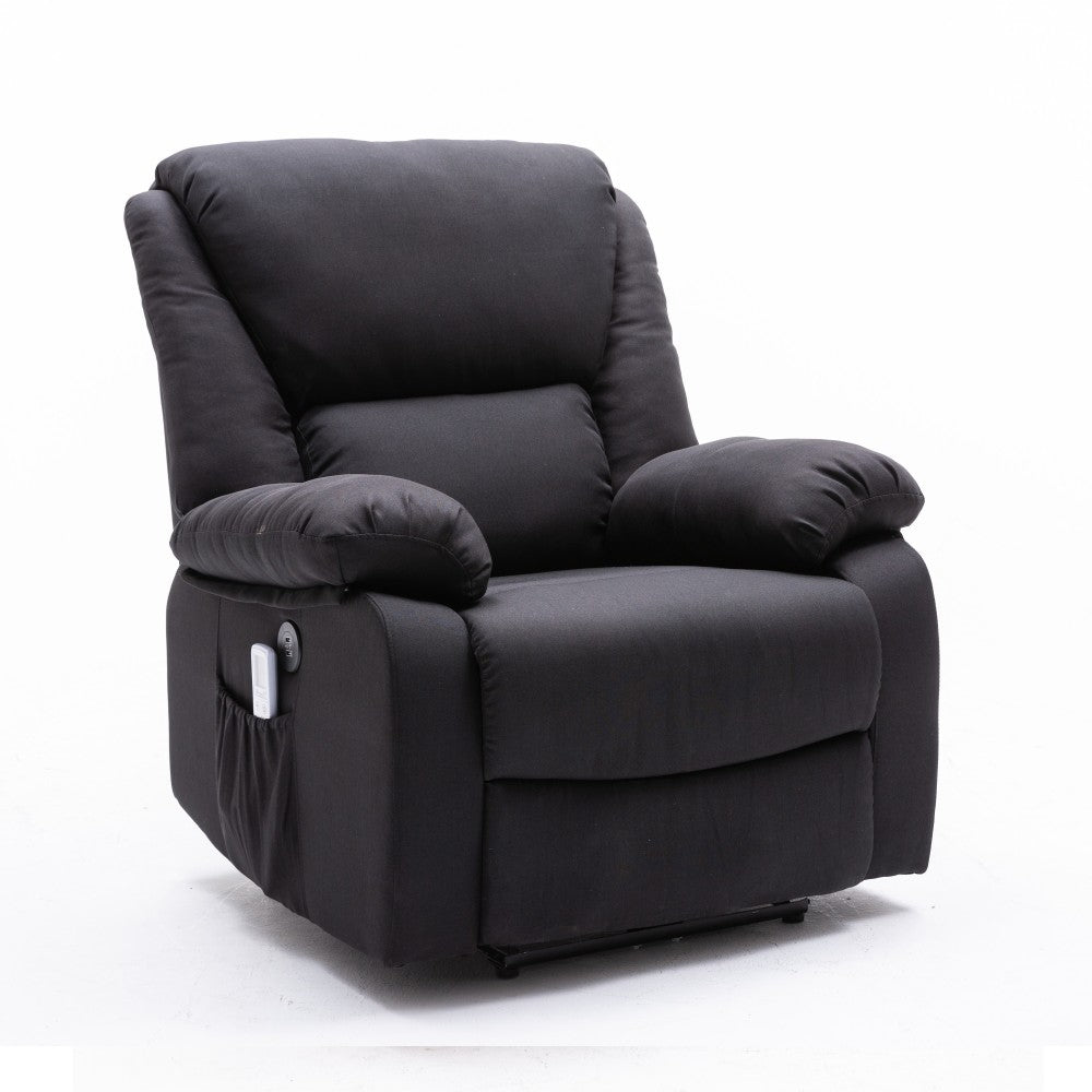 Sillón de Masaje Elevador STELVIO, Textiline Oeko Tex, Programas Auto, Vibro Ondulación, A++, Negro