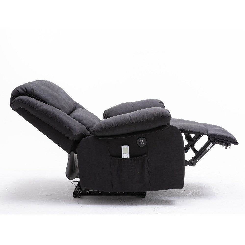 Sillón de Masaje Elevador STELVIO, Textiline Oeko Tex, Programas Auto, Vibro Ondulación, A++, Negro