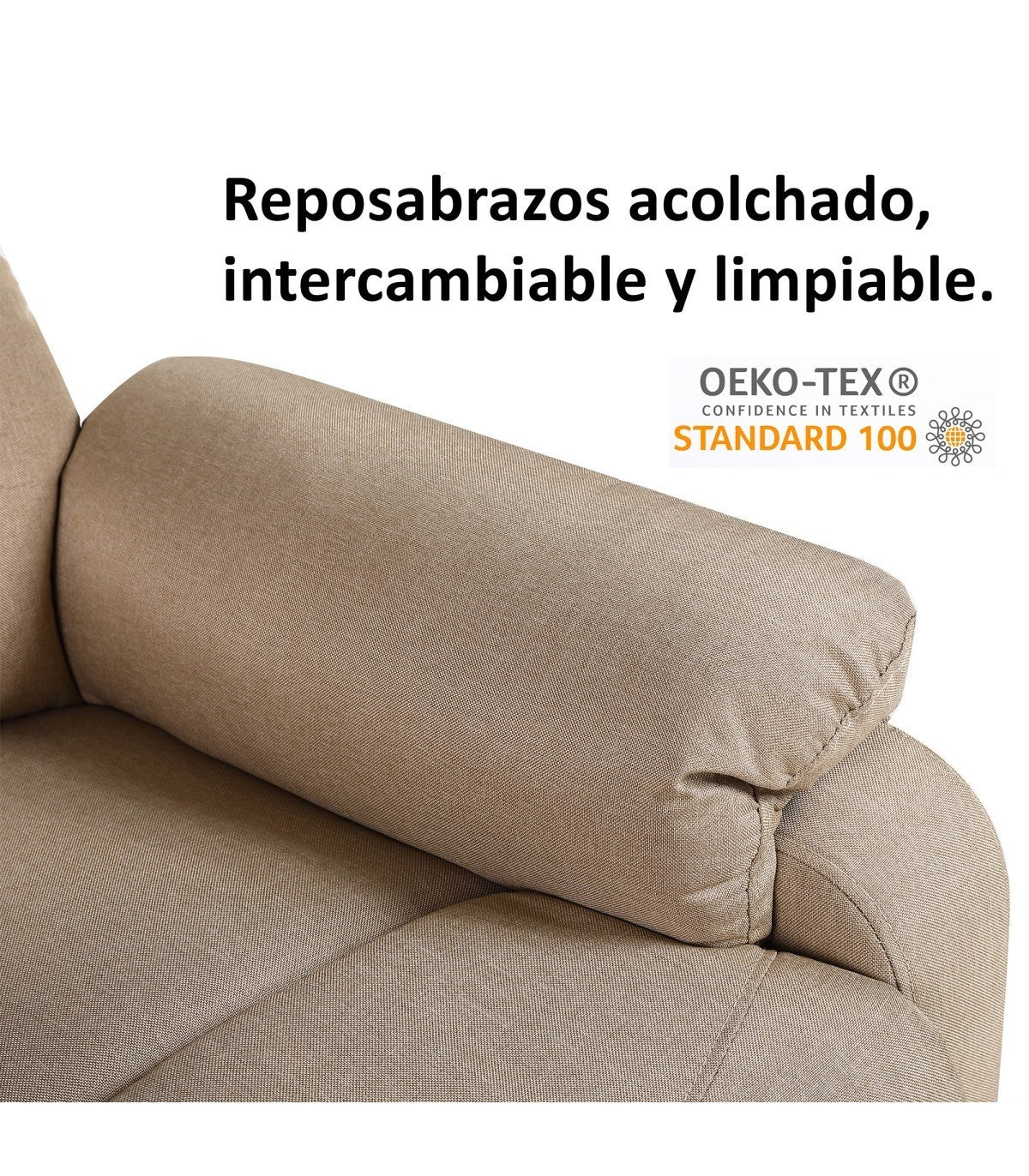 Sillón Elevador MARRÓN Reclinable eléctrico de Tela con Calor Lumbar, Reposabrazos Lavables, USB de Carga Comodidad para Personas Mayores en Salones o Espacios Reducidos