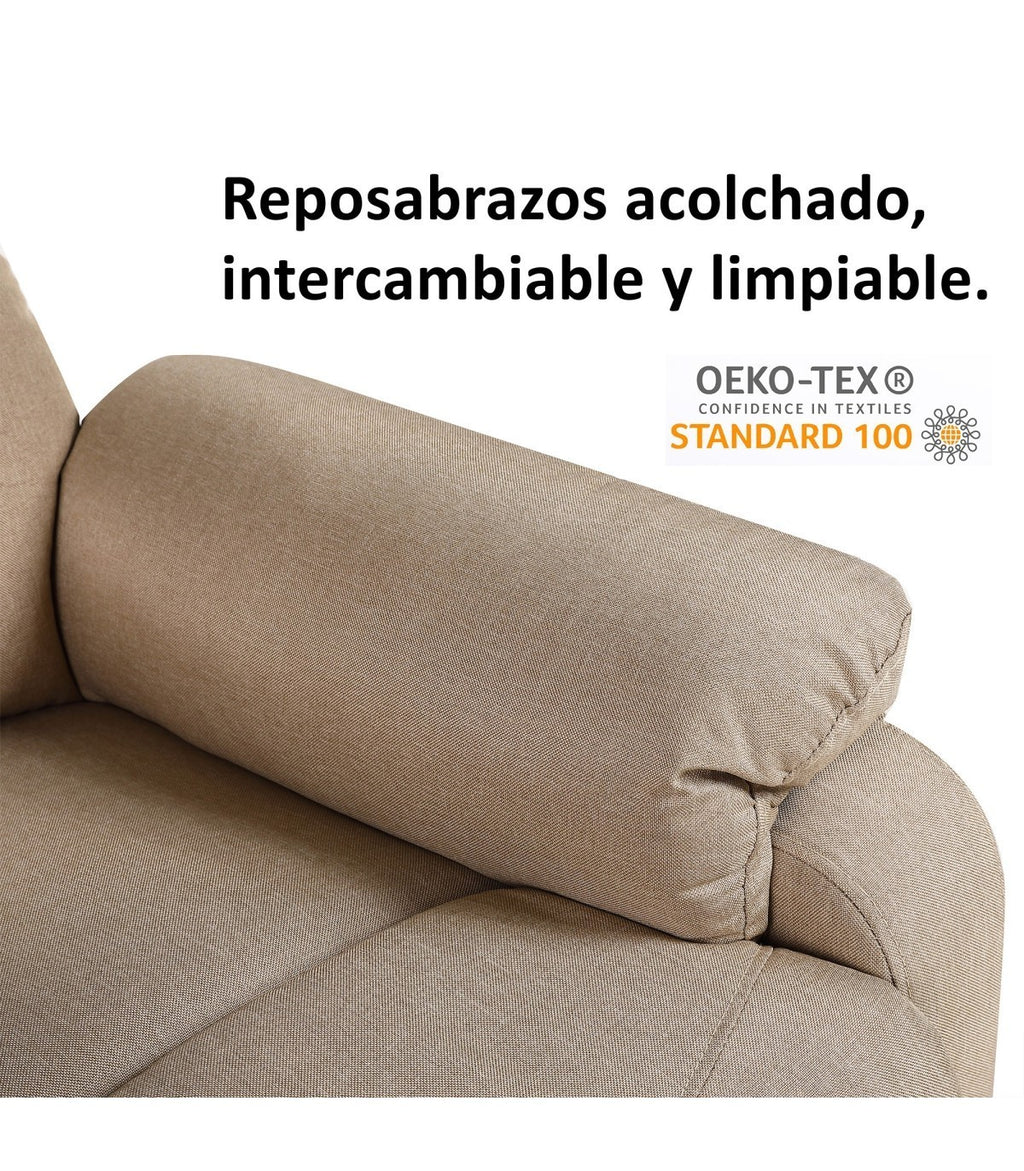 Sillón Elevador GRIS OSCURO Reclinable eléctrico de Tela con Calor Lumbar, Reposabrazos Lavables, USB de Carga Comodidad para Personas Mayores en Salones o Espacios Reducidos