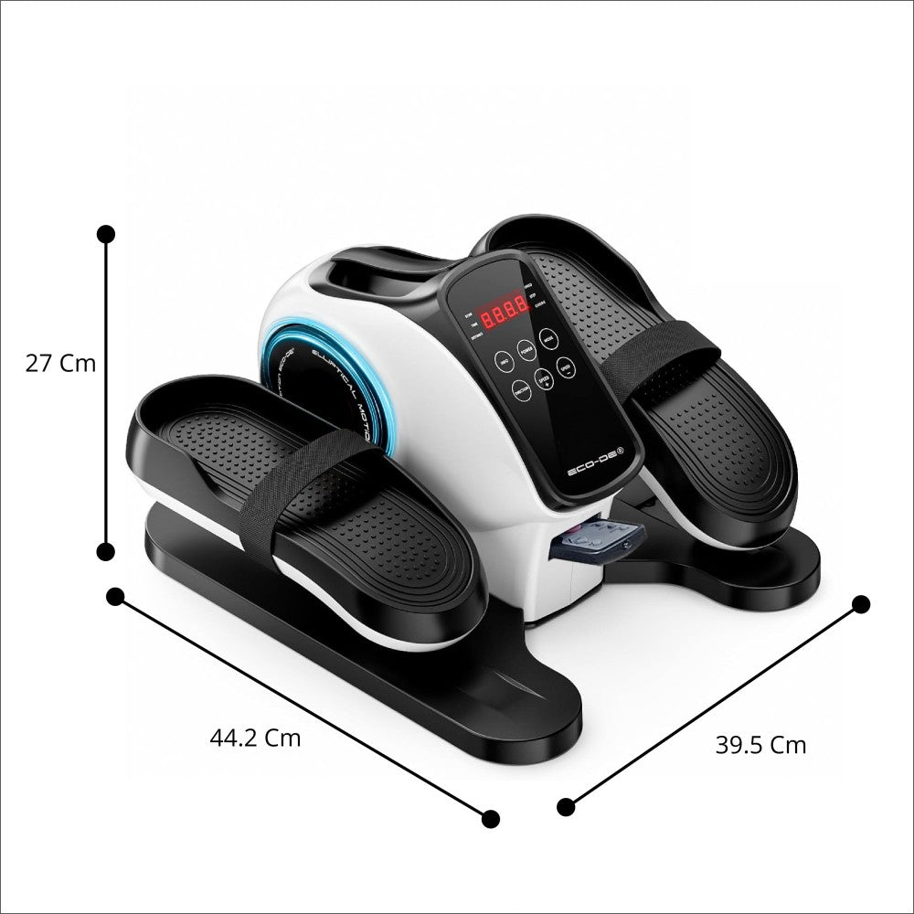 Mini Elíptica Eléctrica con Pedales | 30 Niveles de Velocidad | Pantalla LED | Pedales Antideslizantes con Correa | Mando a Distancia | Silenciosa y Portátil